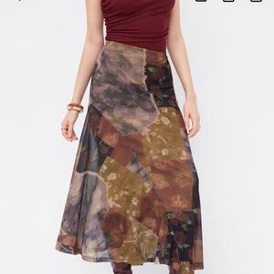 Cider Patchwork A-Line Skirt